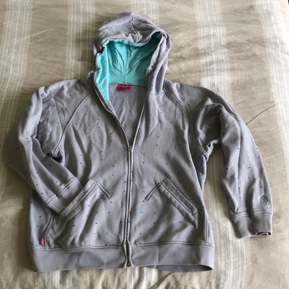 Mens Mishka Candy Dot Zip Hoodie gray w color dots